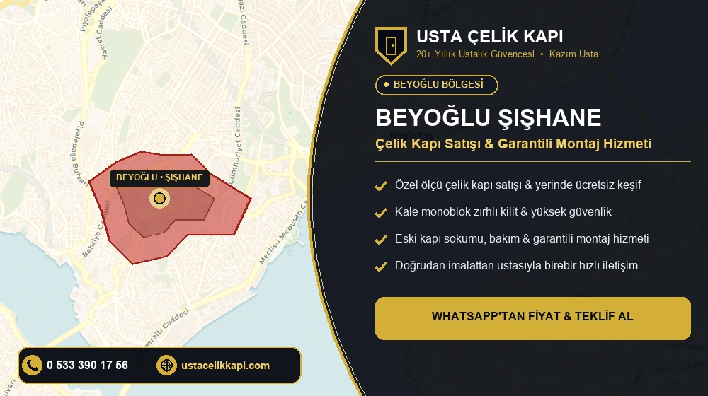 Beyoğlu Şişhane Çelik Kapı Satış & Montaj Servisi