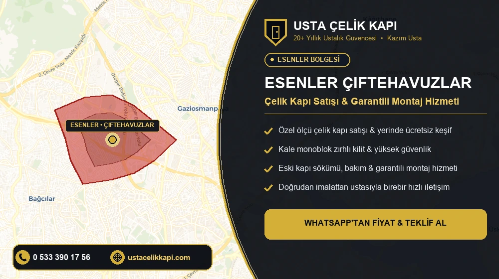 Esenler Çiftehavuzlar Çelik Kapı Satış & Montaj Servisi