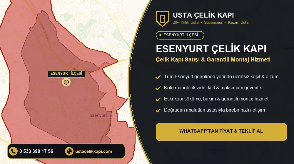 Esenyurt Çelik Kapı Satış, Montaj ve Tamir Hizmeti