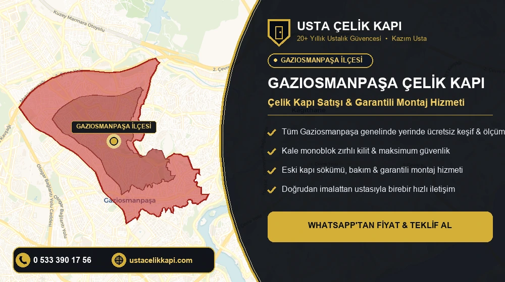 Gaziosmanpaşa Çelik Kapı Satış, Montaj ve Tamir Hizmeti