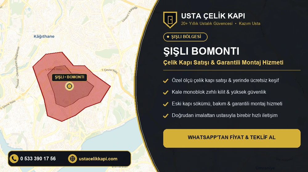 Şişli Bomonti Çelik Kapı Satış & Montaj Servisi